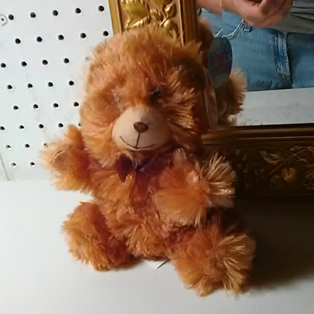 Teddy Bear 6" Realistic fluffy Brand New Embroidered Nose Mouth GOLDEN BROWN